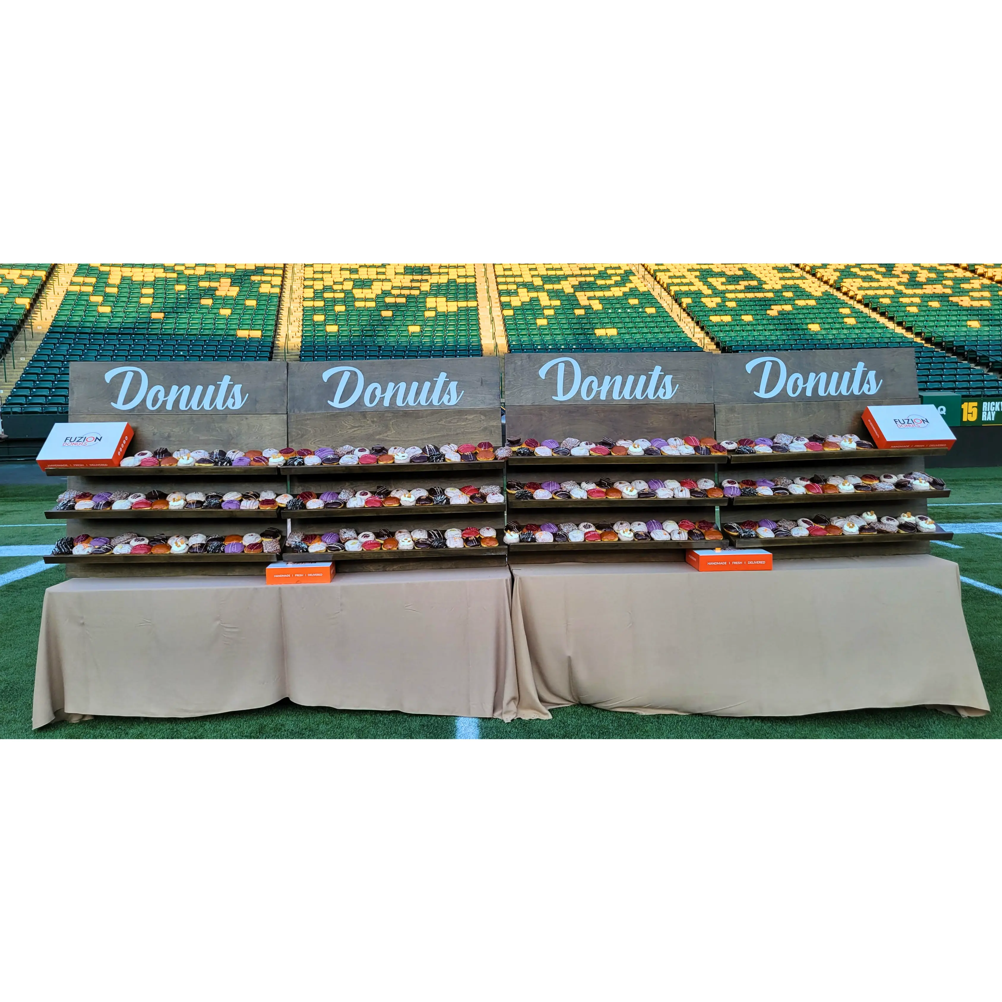 Logo donuts at a corporate event